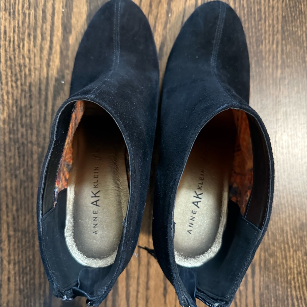 Anne Klein Elegant Black Suede Booties